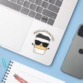 Sticker Procaffeinator Funny Caféine Pun café (Ordinateur portable avec iPhone)