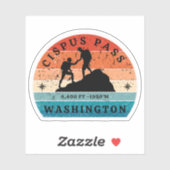 Sticker procès alpins de cipus pass randonnée washington (Feuille)