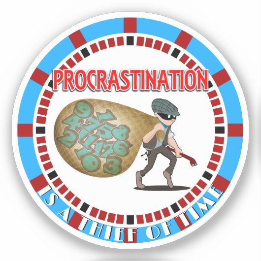 Sticker Procrastination est un voleur du temps (Recto)