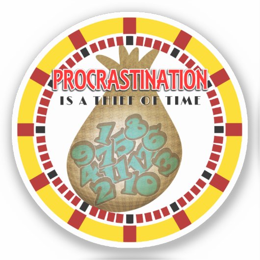 Sticker Procrastination est un voleur du temps (Recto)