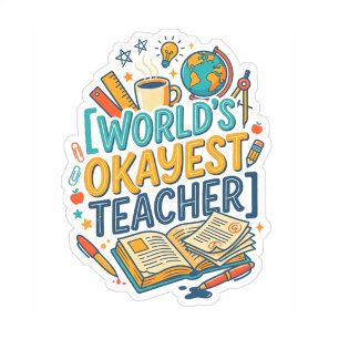 Sticker Prof le Plus Moyen du Monde   Cadeau Drôle