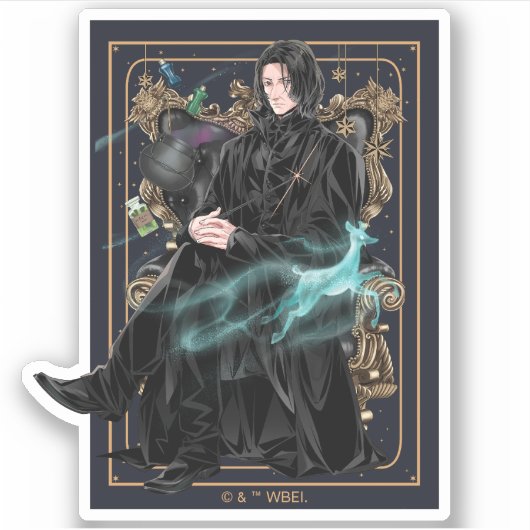 Sticker Professeur Anime Severus Snape assis (Devant)