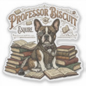 Sticker Professeur Biscuit Frenchie Esquire Vintage  (Devant)