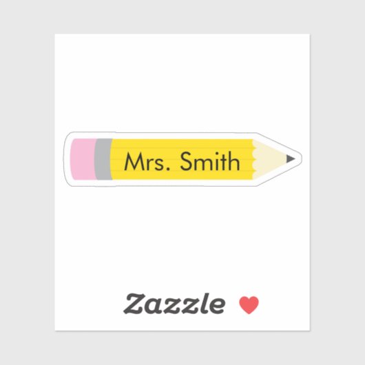 Sticker Professeur de crayon jaune (Feuille)