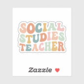 Sticker Professeur d'études sociales, professeur d'histoir (Feuille)