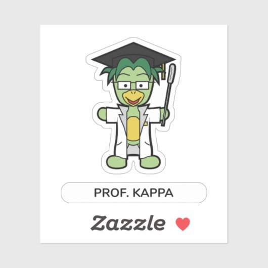 Sticker Professeur Kappa, Docteur en études de Yokai (Feuille)