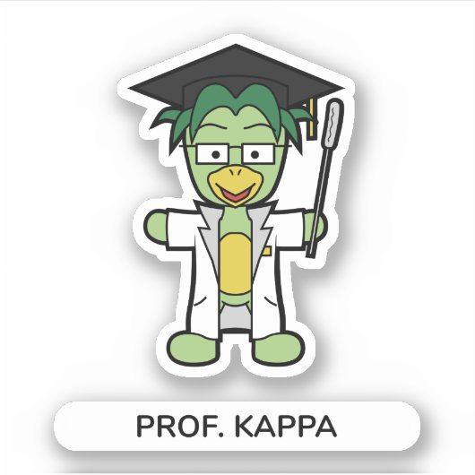 Sticker Professeur Kappa, Docteur en études de Yokai (Devant)