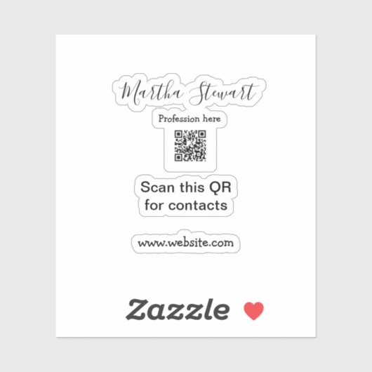 Sticker Profession add QR code details website company bus (Feuille)