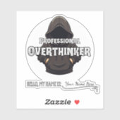 Sticker Professional Overthinker Funny Custom Name  (Feuille)