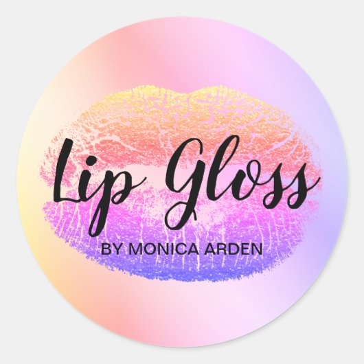 Sticker professionnel branché Rainbow Lip Gloss (Devant)