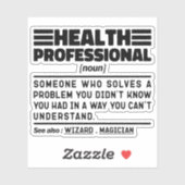 Sticker Professionnel de la santé Noun Définition Cool Sar (Feuille)