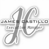 Sticker Professionnel Moderne Monogramme Minimaliste (Recto)