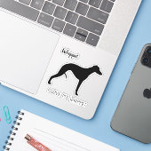 Sticker Profil de silhouette de Whippet J'aime mon Whippet (Ordinateur portable avec iPhone)