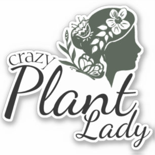 Sticker Profil et fleurs de la femme Plante folle