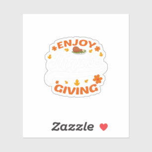 Sticker profiter de grâces de nourriture dinde remerciant