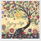 Sticker Profitez de la vie Whimsical Tree amusant (Feuille)