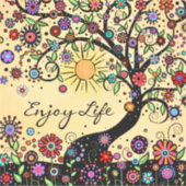 Sticker Profitez de la vie Whimsical Tree amusant (Devant)