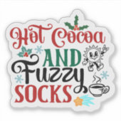 Sticker Profitez du cacao chaud et des chaussettes moelleu (Devant)