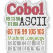 Sticker Programmation Ascii Cobol Langage Machine (Devant)