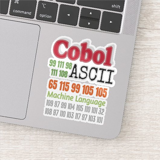 Sticker Programmation Ascii Cobol Langage Machine (Détail)