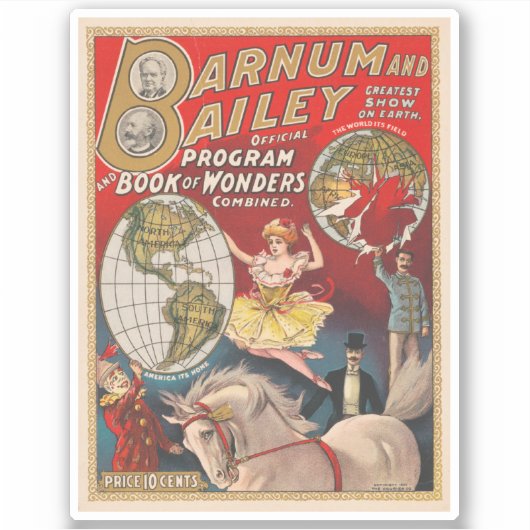 Sticker Programme vintage Barnum Et Bailey (Devant)