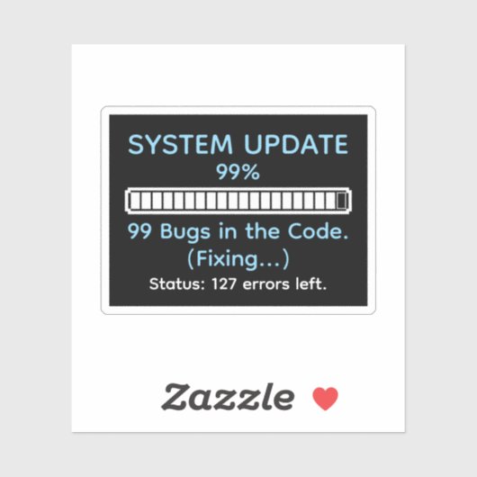 Sticker Programmeur drôle en train de coder (Feuille)