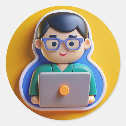 sticker, programmeur ronde sticker (Voorkant)