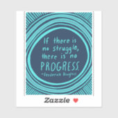 Sticker PROGRÈS DE LA LUTTE Douglass Quote Bleu (Feuille)