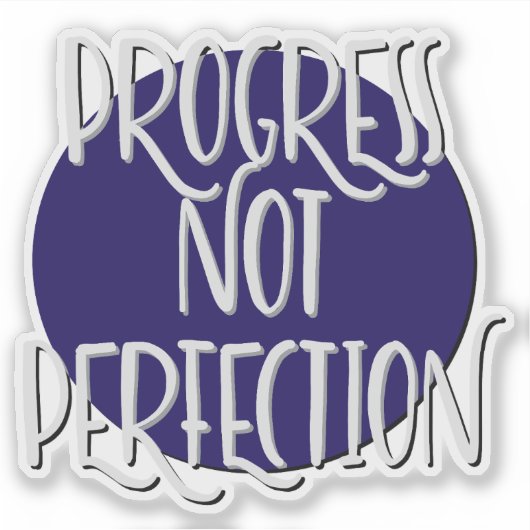 Sticker Progrès pas la perfection 12 étape Slogan (Devant)