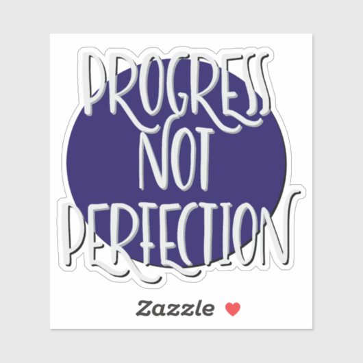 Sticker Progrès Pas Perfection Slogan 12 Étapes (Feuille)