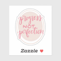 Progression pas perfection calligraphie autocollan