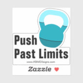 Sticker Promo Athlete Coach Kettlebell Push Past Limits (Feuille)