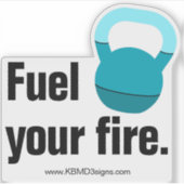 Sticker Promo Coach Kettlebell - www - Fuel Your Fire (Devant)