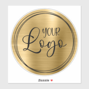 Sticker Promo en métal or et logo noir