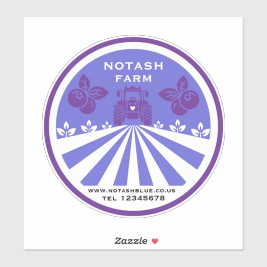 Sticker Promotion U-Pick Blueberry Farm (Feuille)