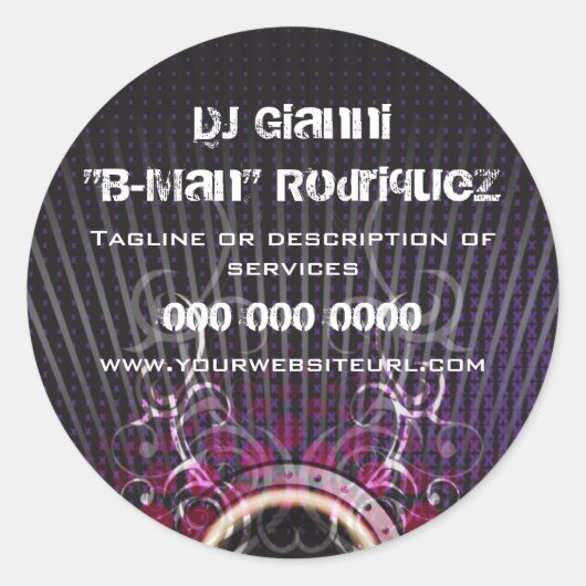 Sticker promotionnel avec haut-parleur DJ (Devant)