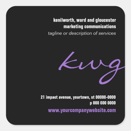 Sticker promotionnel Lilac Monogramme cursif (Devant)