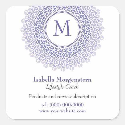 Sticker promotionnel Monogramme ornemental (Devant)