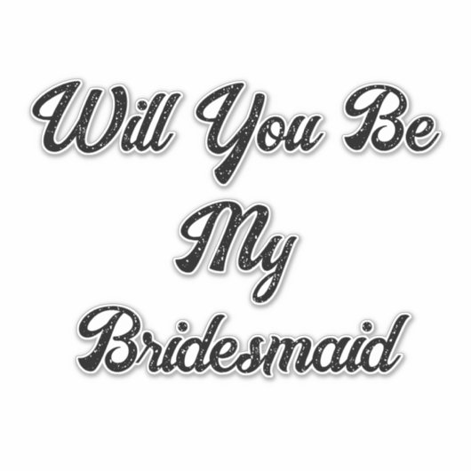 Sticker Propositions Bridesmaid Mariage simple classique é (Devant)