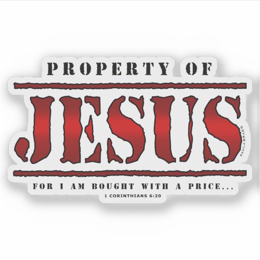 Sticker Propriété de Jésus (Devant)