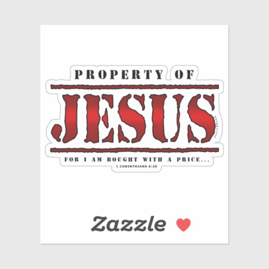 Sticker Propriété de Jésus (Feuille)