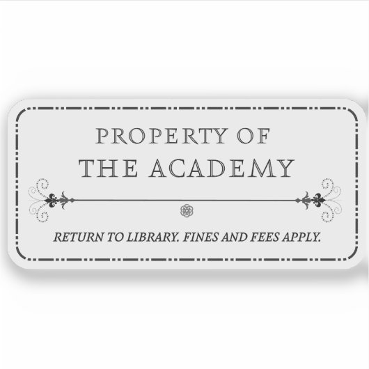 Sticker Propriété de l'Autocollant de l'Académie (Devant)