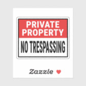 Sticker Propriété privée Aucun signe de violation de propr (Feuille)