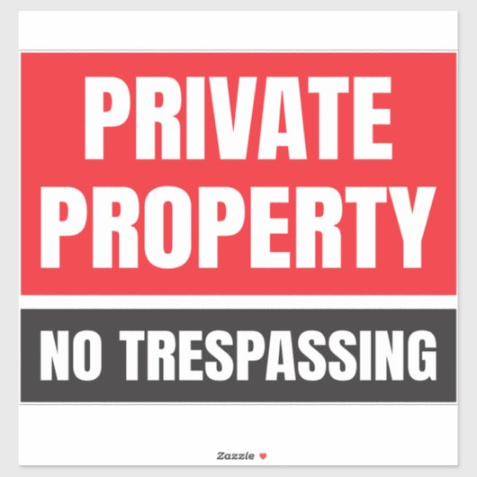Sticker Propriété privée Aucune intrusion (Feuille)