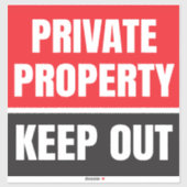 Sticker Propriété privée Rester en dehors (Feuille)