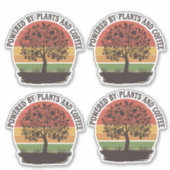 Sticker Propulsé par les plantes et le café (Devant)