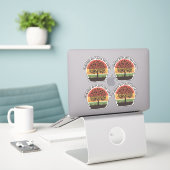 Sticker Propulsé par les plantes et le café (Ordinateur portable sur le bureau)