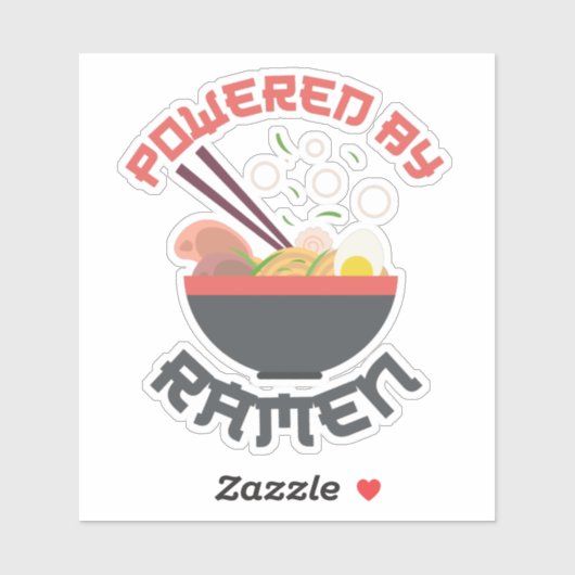 Sticker Propulsé par Ramen (Feuille)