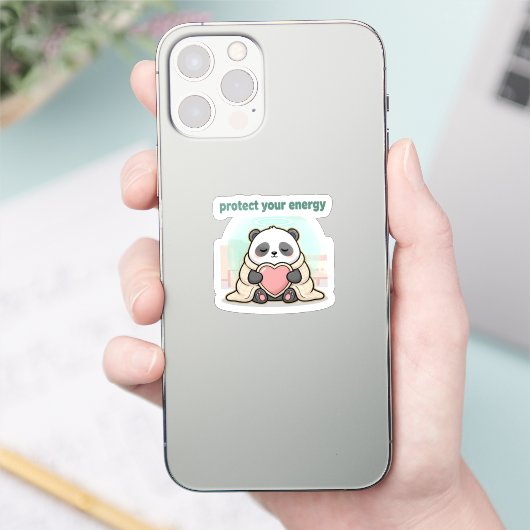 Sticker protect your energy – cute panda self-care (Téléphone)