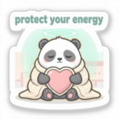 Sticker protect your energy – cute panda self-care (Recto)